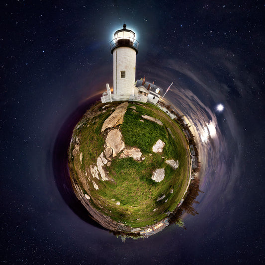 Pemaquid Point Night Spherescape: 360° Fine Art Cosmic Print